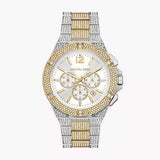 Buy Shop Michael Kors Lennox Pave Crystals Chronograph White Dial Two Tone Steel Strap Watch for Men - MK9150 USA Online