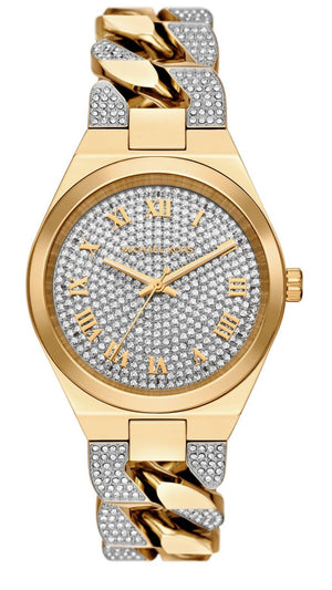 Buy Shop Michael Kors Lennox Pavé Crystals Silver Dial Two Tone Steel Strap Watch for Women - MK7487 USA Online