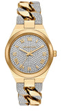 Buy Shop Michael Kors Lennox Pavé Crystals Silver Dial Two Tone Steel Strap Watch for Women - MK7487 USA Online