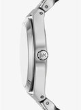 Buy Shop Michael Kors Lennox Pave Three-Hand Crystals Silver Dial Silver Steel Strap Watch for Women - MK7488 USA Online