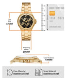 Buy Shop Michael Kors Lennox Quartz Black Dial Gold Steel Strap Watch For Women - MK7404 USA Online