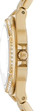 Buy Shop Michael Kors Lennox Quartz Black Dial Gold Steel Strap Watch For Women - MK7404 USA Online