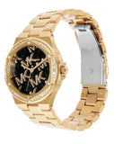Buy Shop Michael Kors Lennox Quartz Black Dial Gold Steel Strap Watch For Women - MK7404 USA Online