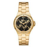 Buy Shop Michael Kors Lennox Quartz Black Dial Gold Steel Strap Watch For Women - MK7404 USA Online