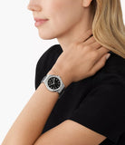 Buy Shop Michael Kors Lennox Quartz Black Dial Grey Leather Strap Watch For Women - MK7309 USA Online