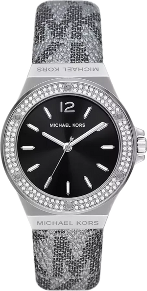 Buy Shop Michael Kors Lennox Quartz Black Dial Grey Leather Strap Watch For Women - MK7309 USA Online