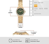 Buy Shop Michael Kors Lennox Quartz Green Dial Gold Steel Strap Watch For Women - MK7395 USA Online