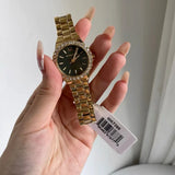 Buy Shop Michael Kors Lennox Quartz Green Dial Gold Steel Strap Watch For Women - MK7395 USA Online