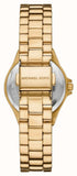 Buy Shop Michael Kors Lennox Quartz Green Dial Gold Steel Strap Watch For Women - MK7395 USA Online