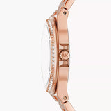 Buy Shop Michael Kors Lennox Quartz Rose Gold Dial Rose Gold Steel Strap Watch For Women - MK7405 USA Online