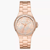 Buy Shop Michael Kors Lennox Quartz Rose Gold Dial Rose Gold Steel Strap Watch For Women - MK7405 USA Online