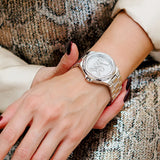 Buy Shop Michael Kors Lennox Quartz Silver Dial Silver Steel Strap Watch For Women - MK7234 USA Online