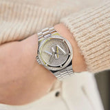 Buy Shop Michael Kors Lennox Quartz Silver Dial Silver Steel Strap Watch For Women - MK7234 USA Online