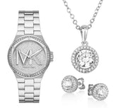 Buy Shop Michael Kors Lennox Quartz Silver Dial Silver Steel Strap Watch For Women - MK7234 USA Online