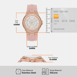 Buy Shop Michael Kors Lennox Three-Hand Analog White Dial Pink Silicone Strap Watch For Women - MK7334 USA Online