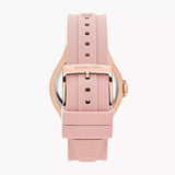 Buy Shop Michael Kors Lennox Three-Hand Analog White Dial Pink Silicone Strap Watch For Women - MK7334 USA Online