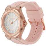 Buy Shop Michael Kors Lennox Three-Hand Analog White Dial Pink Silicone Strap Watch For Women - MK7334 USA Online