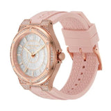 Buy Shop Michael Kors Lennox Three-Hand Analog White Dial Pink Silicone Strap Watch For Women - MK7334 USA Online