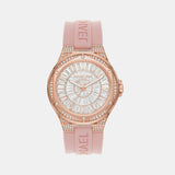 Buy Shop Michael Kors Lennox Three-Hand Analog White Dial Pink Silicone Strap Watch For Women - MK7334 USA Online