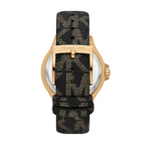 Buy Shop Michael Kors Lennox Three Hand Black Dial Black Leather Strap Watch For Women - MK7307 USA Online