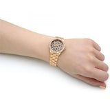 Buy Shop Michael Kors Lennox Three Hand Black Dial Gold Steel Strap Watch For Women - MK7394 USA Online