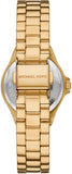 Buy Shop Michael Kors Lennox Three Hand Black Dial Gold Steel Strap Watch For Women - MK7394 USA Online