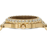 Buy Shop Michael Kors Lennox Three Hand Black Dial Gold Steel Strap Watch For Women - MK7394 USA Online