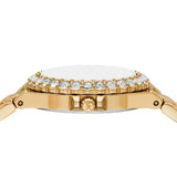 Buy Shop Michael Kors Lennox Three Hand Black Dial Gold Steel Strap Watch For Women - MK7394 USA Online