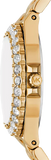 Buy Shop Michael Kors Lennox Three Hand Black Dial Gold Steel Strap Watch For Women - MK7394 USA Online