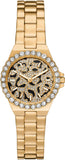 Buy Shop Michael Kors Lennox Three Hand Black Dial Gold Steel Strap Watch For Women - MK7394 USA Online