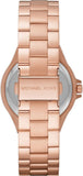 Buy Shop Michael Kors Lennox Three-Hand Black Dial Rose Gold Steel Strap Watch For Women - MK7233 USA Online