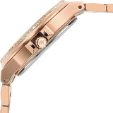 Buy Shop Michael Kors Lennox Three-Hand Black Dial Rose Gold Steel Strap Watch For Women - MK7233 USA Online