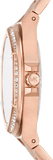 Buy Shop Michael Kors Lennox Three-Hand Black Dial Rose Gold Steel Strap Watch For Women - MK7233 USA Online