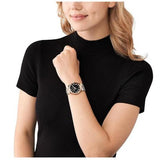 Buy Shop Michael Kors Lennox Three Hand Black Dial Rose Gold Steel Strap Watch For Women - MK7392 USA Online