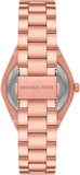 Buy Shop Michael Kors Lennox Three Hand Black Dial Rose Gold Steel Strap Watch For Women - MK7392 USA Online