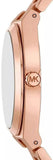 Buy Shop Michael Kors Lennox Three Hand Black Dial Rose Gold Steel Strap Watch For Women - MK7392 USA Online