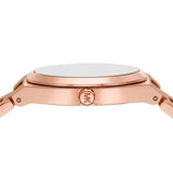 Buy Shop Michael Kors Lennox Three Hand Black Dial Rose Gold Steel Strap Watch For Women - MK7392 USA Online