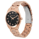 Buy Shop Michael Kors Lennox Three Hand Black Dial Rose Gold Steel Strap Watch For Women - MK7392 USA Online