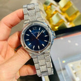 Buy Shop Michael Kors Lennox Three Hand Blue Dial Silver Steel Strap Watch For Women - MK6990 USA Online