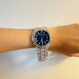 Buy Shop Michael Kors Lennox Three Hand Blue Dial Silver Steel Strap Watch For Women - MK6990 USA Online