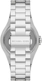 Buy Shop Michael Kors Lennox Three Hand Blue Dial Silver Steel Strap Watch For Women - MK6990 USA Online