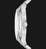 Buy Shop Michael Kors Lennox Three Hand Blue Dial Silver Steel Strap Watch For Women - MK6990 USA Online