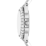 Buy Shop Michael Kors Lennox Three-Hand Blue Dial Silver Steel Strap Watch For Women - MK7397 USA Online