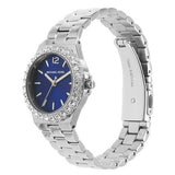 Buy Shop Michael Kors Lennox Three-Hand Blue Dial Silver Steel Strap Watch For Women - MK7397 USA Online