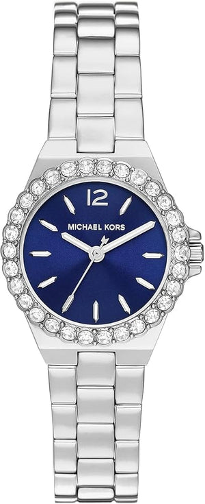 Buy Shop Michael Kors Lennox Three-Hand Blue Dial Silver Steel Strap Watch For Women - MK7397 USA Online