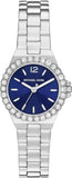 Buy Shop Michael Kors Lennox Three-Hand Blue Dial Silver Steel Strap Watch For Women - MK7397 USA Online