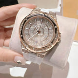 Buy Shop Michael Kors Lennox Three-Hand Crystals Dial White Silicone Strap Watch For Women - MK7248 USA Online