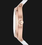 Buy Shop Michael Kors Lennox Three-Hand Crystals Dial White Silicone Strap Watch For Women - MK7248 USA Online