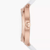 Buy Shop Michael Kors Lennox Three-Hand Crystals Dial White Silicone Strap Watch For Women - MK7248 USA Online
