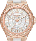 Buy Shop Michael Kors Lennox Three-Hand Crystals Dial White Silicone Strap Watch For Women - MK7248 USA Online